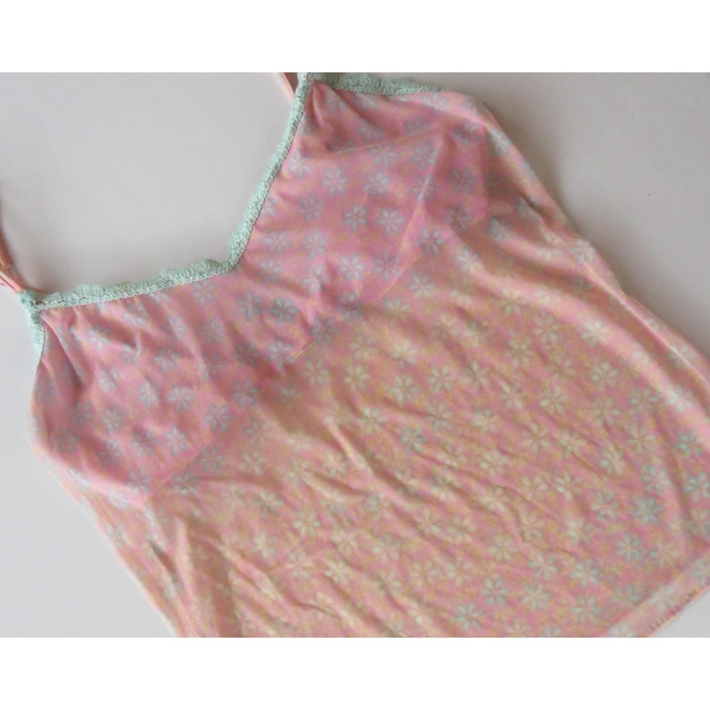 Vintage Italian Cosabella Pink and Mint Daisy Camisole